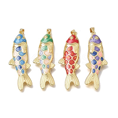 Brass Enamel Pendants KK-CBAEEA8-09G-1