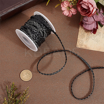 10M Flat Braided Imitation Leather Cords LC-CL0001-04A-1
