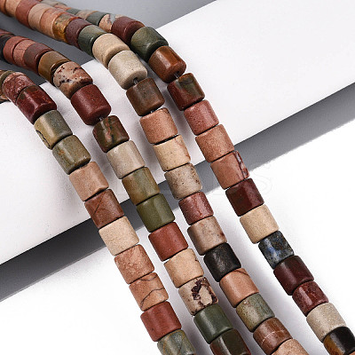 Natural Polychrome Jasper/Picasso Stone/Picasso Jasper Beads Strands G-T141-87A-1