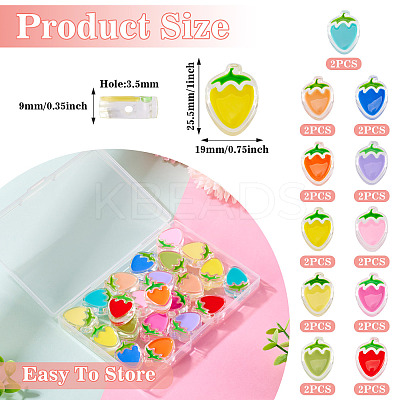 22Pcs 11 Colors Transparent Enamel Acrylic Beads TACR-TA0001-59-1