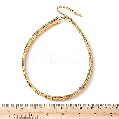 12MM 304 Stainless Steel Flat Snake Chain Necklaces for Women LS-NJEW-U049-01G-1