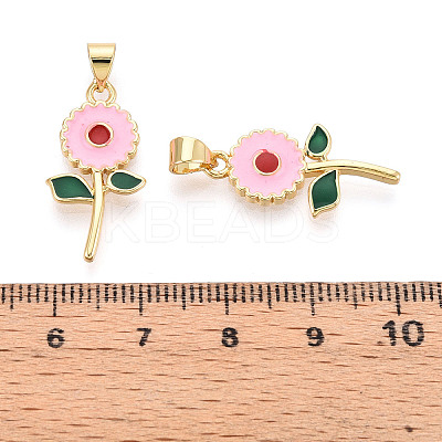 Brass Enamel Pendants KK-N265-08G-1