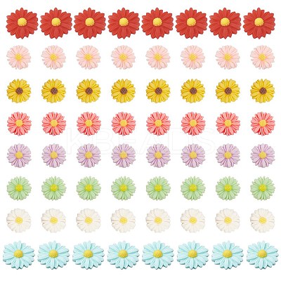 Flatback Hair & Costume Accessories Ornaments Resin Flower Daisy Cabochons CRES-SC0001-08-1