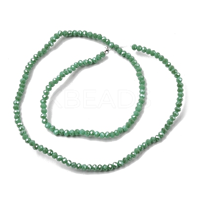 Faceted Rondelle Full Rainbow Plated Electroplate Glass Beads Strands EGLA-M004-2mm-A15-1