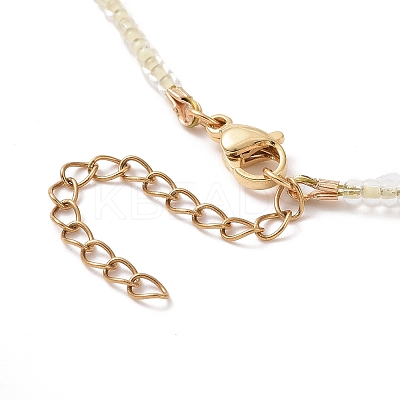 Virgin Mary & Tree & Evil Eye Alloy & Brass Pendant Necklace with Glass Seed Beaded Chains for Women NJEW-JN04289-1