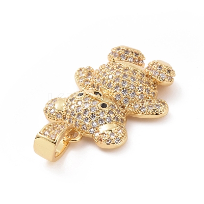 Brass Cubic Zirconia Pendants ZIRC-K089-16G-01-1