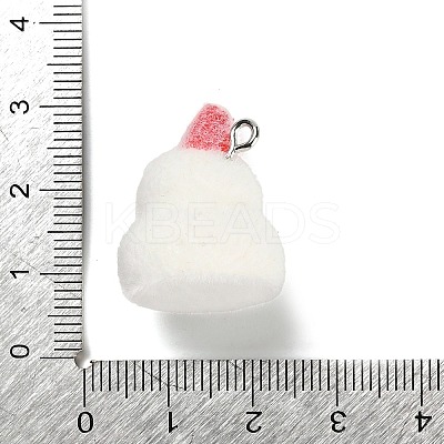 Christmas Flocky Opaque Resin Pendants RESI-C064-01E-1