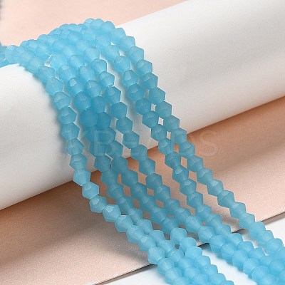 Imitation Jade Frosted Glass Bead Strands X1-GLAA-F029-JM4mm-B03-1