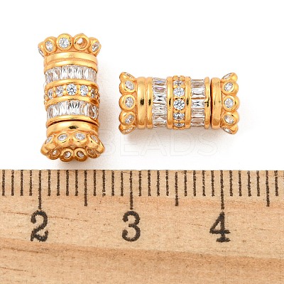 925 Sterling Silver Micro Pave Cubic Zirconia Screw Clasps STER-U001-05A-G-1