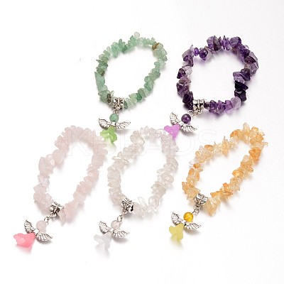 Natural Mixed Stone Kids Bracelets BJEW-JB02062-1