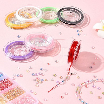 8 Rolls 8 Colors Strong Stretchy Beading Elastic Thread EW-FS0001-02-1