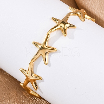 304 Stainless Steel Cuff Bangles for Women LS-BJEW-F491-01G-06-1