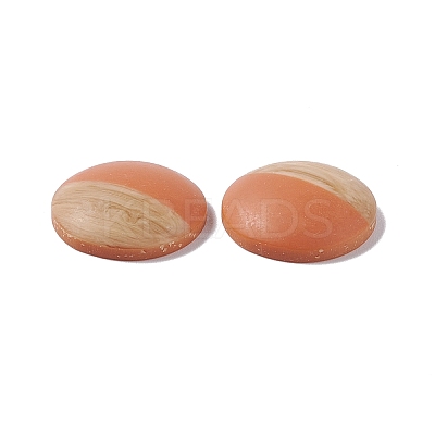 Two Tone Wood Grain Frosted Imitation Leather Style Resin Cabochons LS-RESI-G053-01A-1