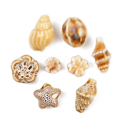 16Pcs 8 Styles Handmade Porcelain Beads PORC-FP0001-12-1