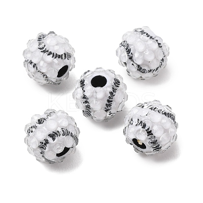 Sports Theme Opaque Acrylic European Beads RB-CBA95A4-04A-01-1
