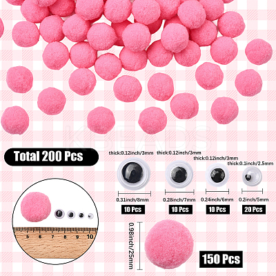 150Pcs Polyester Pom Pom Ball DIY-SC0031-33D-1