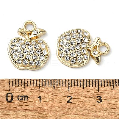 Golden Rack Plating Alloy Rhinestone Pendants PALLOY-F308-22G-03-1