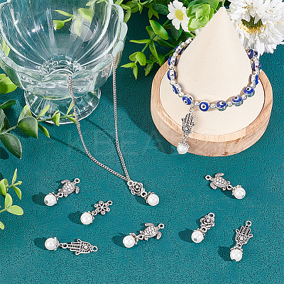 6 Sets Acrylic Imitated Pearl Pendants FIND-AR0003-37-1