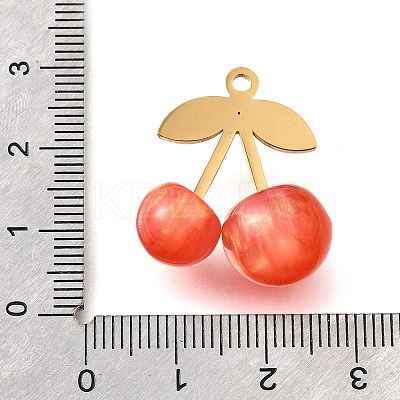 304 Stainless Steel Acrylic Pendants STAS-E549-01G-01-1