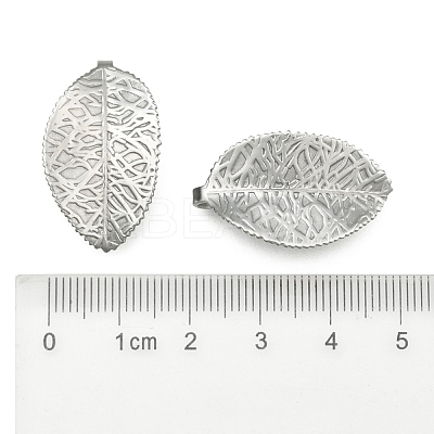 Tarnish Resistant 304 Stainless Steel Leaf Pendants STAS-S040-07P-1