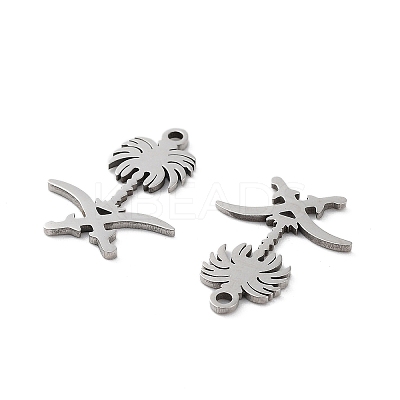 Non-Tarnish 201 Stainless Steel Connector Charms STAS-A090-20P-1