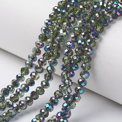Electroplate Transparent Glass Beads Strands EGLA-A034-T4mm-Q17-1