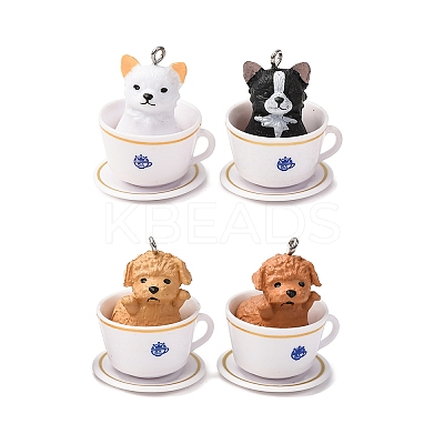 Opaque Resin Pendants RESI-K048-07B-1