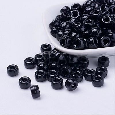Opaque Acrylic European Large Hole Beads PL338-45-1