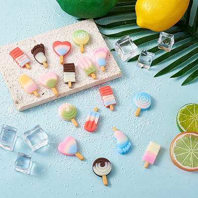 60Pcs 6 Style Resin Decoden Cabochons RESI-TA0001-36-1