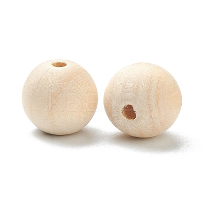 Natural Unfinished Wood Beads WOOD-XCP0001-19H-1