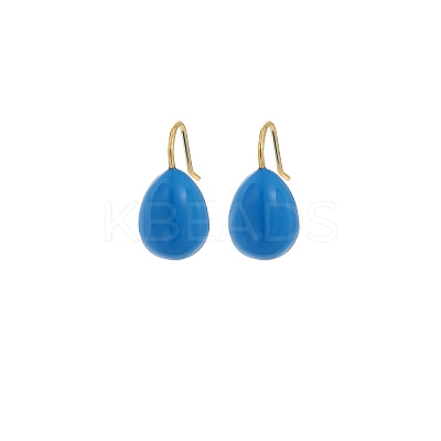 304 Stainless Steel Enamel Teardrop Dangle Earrings for Women EJEW-U023-01G-01-1