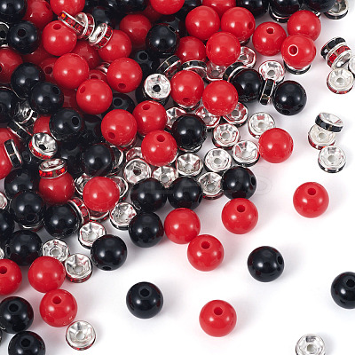 100Pcs 2 Colors Opaque Acrylic Beads MACR-TA0002-52-1