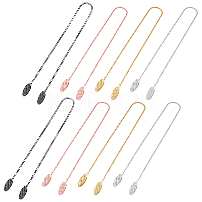 8Pcs 4 Styles Oval Alloy Curb Chain Napkin Clip AJEW-FG0005-38-1