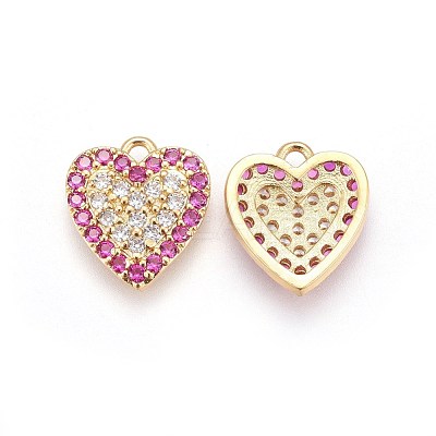 Brass Micro Pave Cubic Zirconia Pendants KK-I648-08A-1
