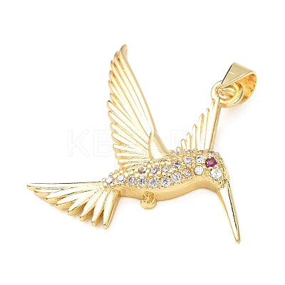 Rack Plating Brass Micro Pave Cubic Zirconia Pendants KK-E072-23G-1