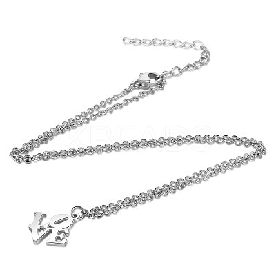 Tarnish Resistant 201 Stainless Steel Pendants Necklaces LS-NJEW-S063-TN460-1-1