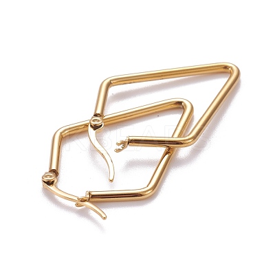 201 Stainless Steel Angular Hoop Earrings EJEW-F205-04G-A-1