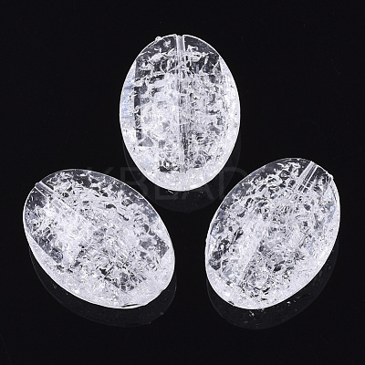 Transparent Crackle Acrylic Beads CACR-N003-33-1