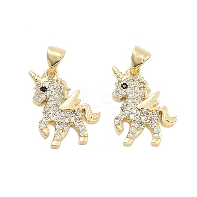 Brass Pave Cubic Zirconia Pendants KK-U009-02B-G-1