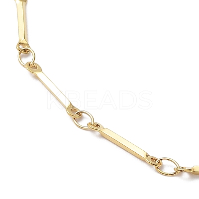 Ion Plating(IP) 304 Stainless Steel Bar Link Chain Necklaces NJEW-K249-15G-1