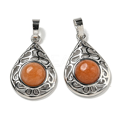 Natural Red Aventurine Pendants G-Q158-05P-26-1