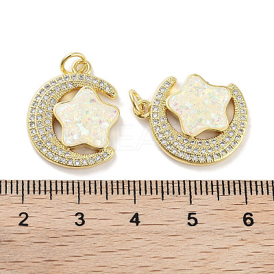 Brass Micro Pave Clear Cubic Zirconia Pendants KK-L213-046G-1