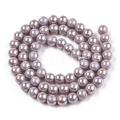 Electroplate Opaque Glass Beads Strands X-GLAA-T032-P6mm-AB07-1