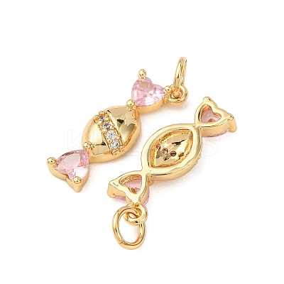 Brass Micro Pave Cubic Zirconia Pendants LS-KK-D019-23G-1