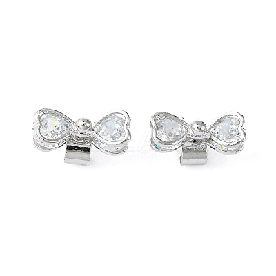 Bowknot Alloy Slide Charms ZIRC-R007-036A-02-1