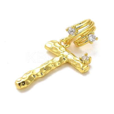 Rack Plating Brass Micro Pave Cubic Zirconia European Dangle Charms KK-L210-015G-T-1