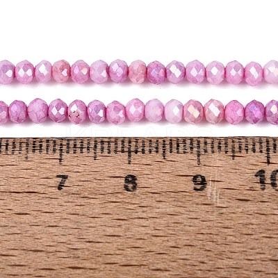 Anti-Tarnish Electroplate Rondelle Glass Beads Strands EGLA-T021-3mm-17-13-1