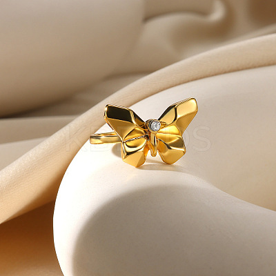 304 Stainless Steel Adjustable Cuff Rings for Women RJEW-B131-01C-1