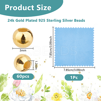 Round 925 Sterling Silver Spacer Beads STER-DC0001-66B-1