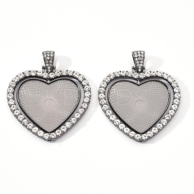Alloy Pendant Cabochon Settings X-PALLOY-S107-004B-RS-1
